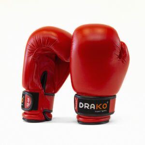 Drako Leather Boxing Gloves - Red, 8oz